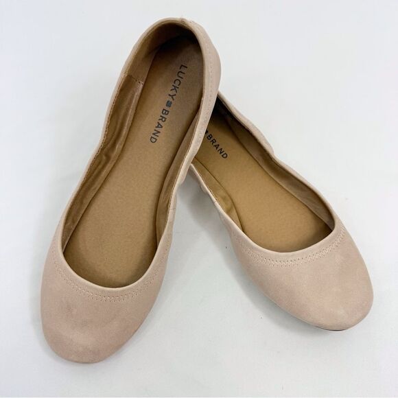 Lucky Brand ERIN Nude Leather Stretch Side Ballet Flats - Picture 4 of 14